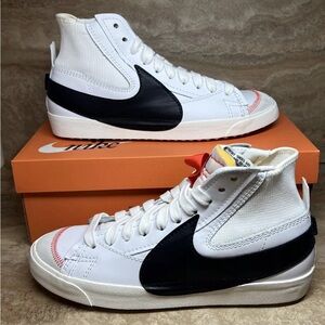 Nike Blazer Mid '77 Jumbo High-Top Shoes Black White Retro Sneakers